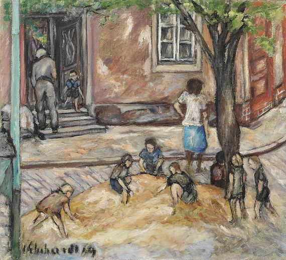 Curt Ehrhardt - Der Sandhaufen (Spielende Kinder am Neustadt-Markt)