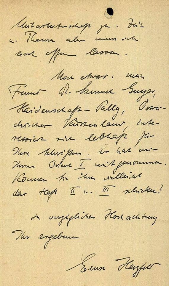 Ernst Herzfeld - 2 eigenhändige Briefe mit Unterschrift