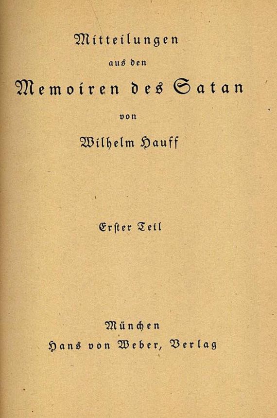Wilhelm Hauff - Memoiren des Satan, 2 Bde.