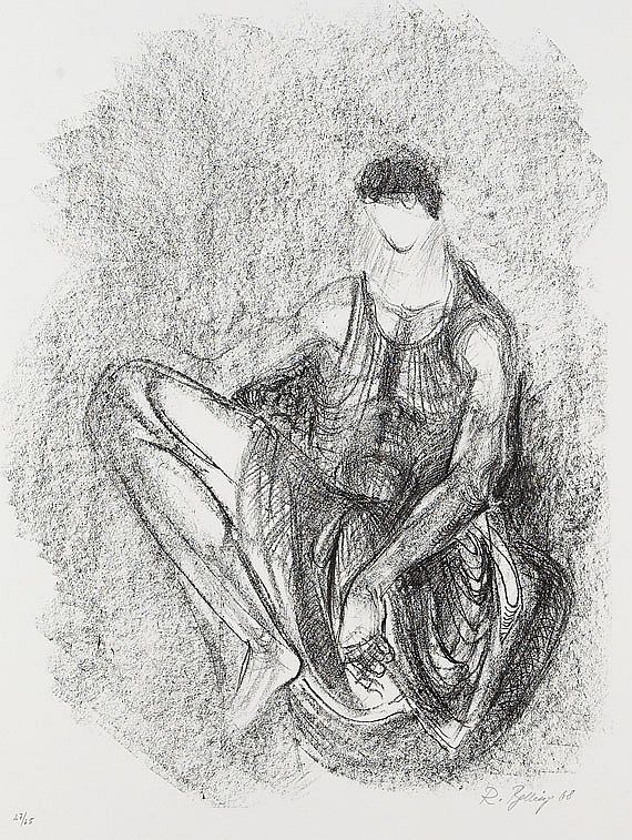 Rudolf Belling - 2 Bll.: Komposition (Entwurf für Metallplatten und Draht). Figur