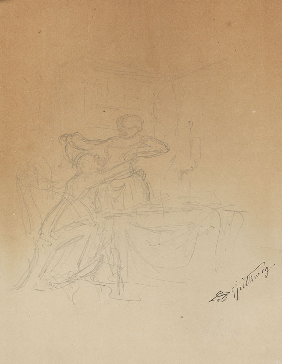 Carl Spitzweg - Stürmische Umarmung