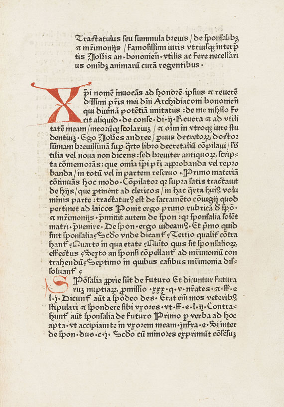 Johannes Andreae - Summa de sponsalibus. Basel