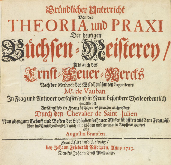 Pierre de Saint-Julien - Büchsen-Meisterey. 1713