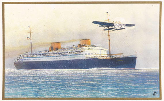   - Norddeutscher Lloyd. 9 Alben mit Fotografien, Postkarten etc., circa 40 Speisekarten sowie div. Infomaterial