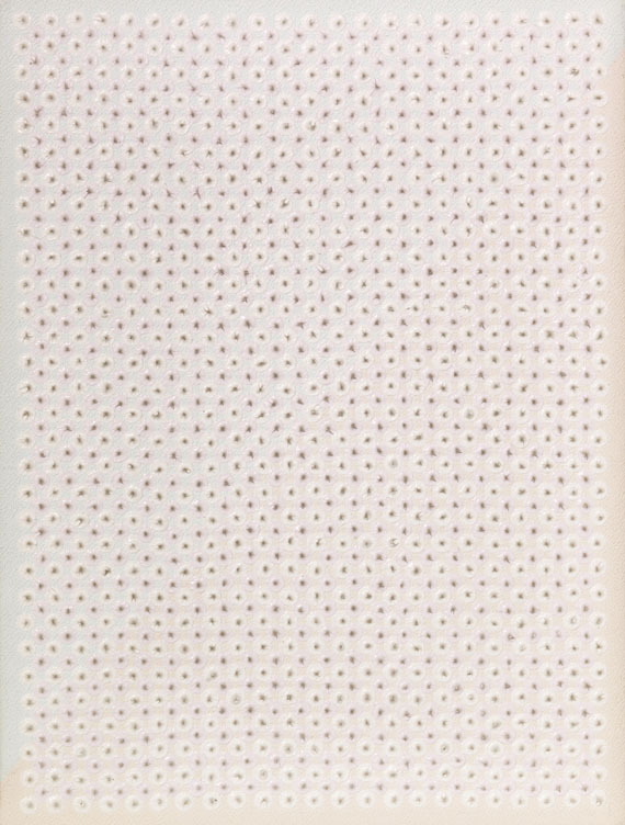 Almir da Silva Mavignier - Struktur Rosa und Weiß auf Rosa und Grün