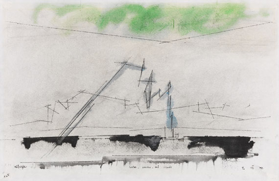 Lyonel Feininger - Water, smoke, and clouds
