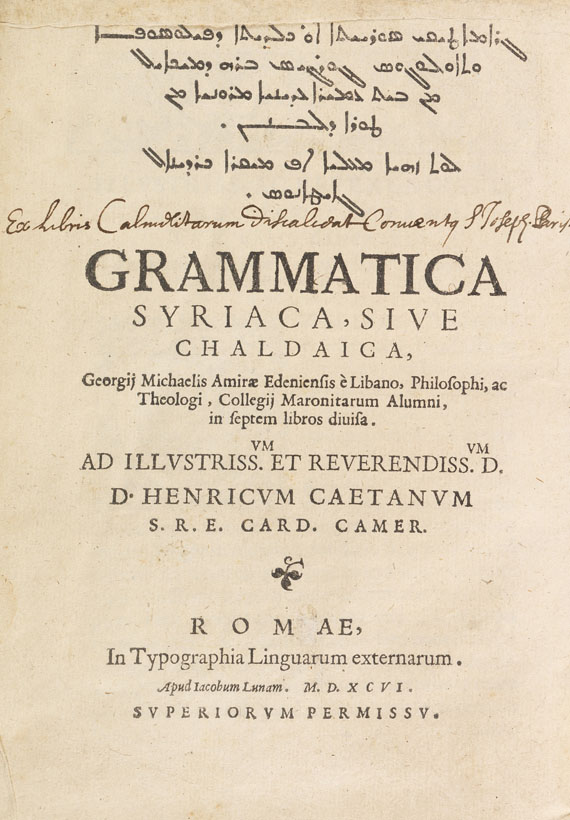 Gregorius Michaelis Amira - Grammatica Syriaca