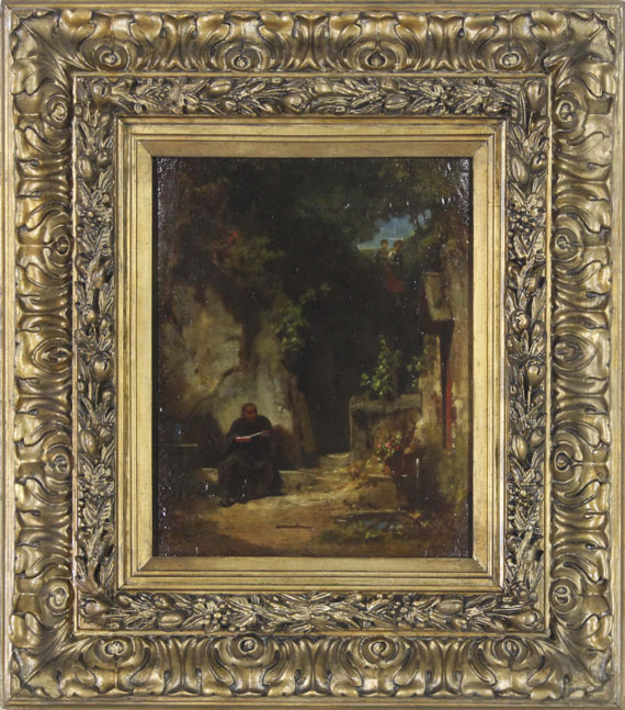 Carl Spitzweg - Einsiedler mit Mädchen - Rahmenbild