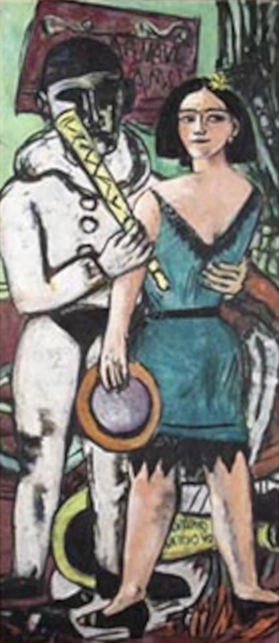 Abbildung zu: Max Beckmann, Karneval (Triptychon, Mittlere Tafel), 1943, Öl auf Leinwand, Iowa City Museum of Art,