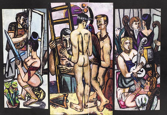 Abbildung zu: Max Beckmann, Argonauten (Triptychon), 1949/50, Öl auf Leinwand, National Gallery of Art, Washington D.C.