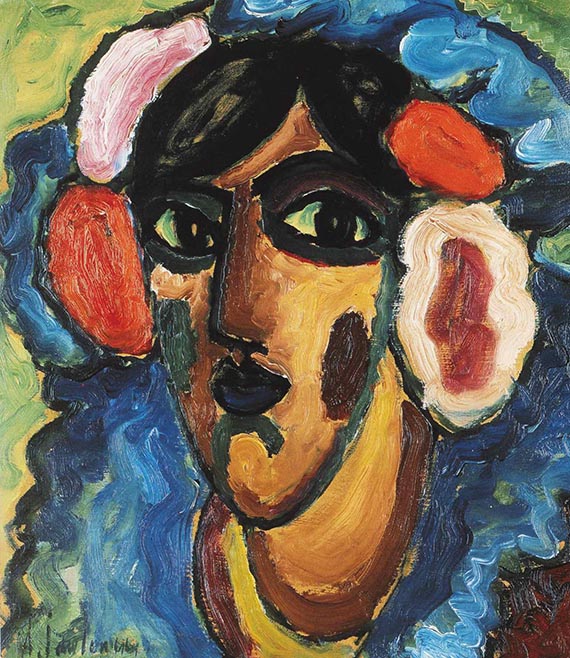 Abbildung zu: Alexej von Jawlensky, Infantin, 1912, Öl auf Malkarton, Privatsammlung USA.