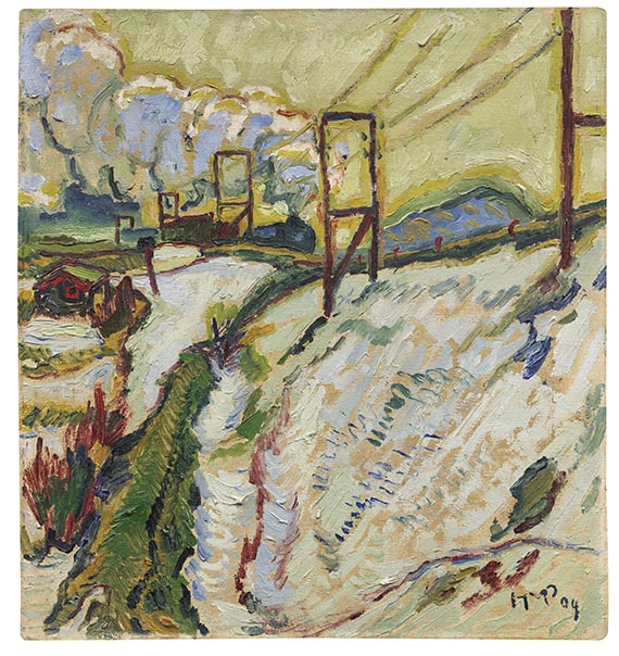 Hermann Max Pechstein - Märzenschnee: Der Bahndamm