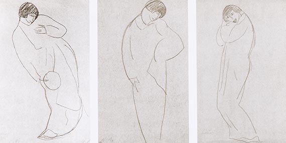 Abbildung zu: Alexej von Jawlensky, Tanzposen Alexander Sacharoff, 1912, Bleistift auf Papier, Privatbesitz, Museum Wiesbaden.