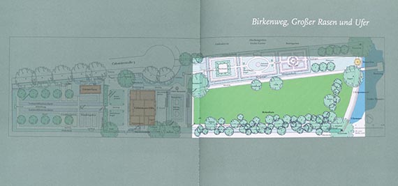 Abbildung zu: Das Grundstück rund um die Liebermann-Villa in Wannsee, hier: Birkenweg, großer Rasen und Ufer, Karte: Reinald Eckert. © Reinald Eckert