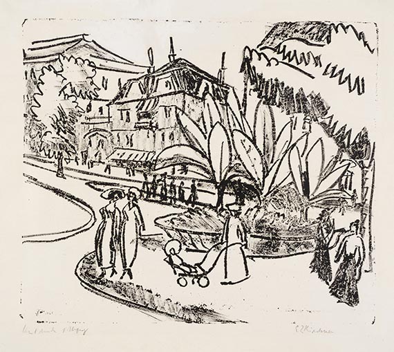 Ernst Ludwig Kirchner - Albertplatz Platz in Dresden-Neustadt - Das Boskett