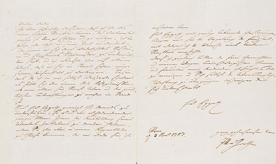Johann Wolfgang von Goethe - Eigh. Brief aus Rom an C. A. Hardenberg.  3 S.