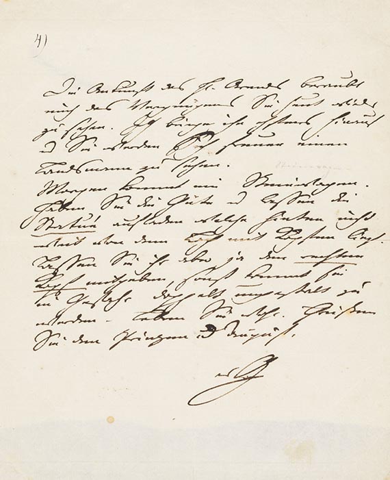Johann Wolfgang von Goethe - Eigh. Brief an C. J. R. Ridel. 1 S.