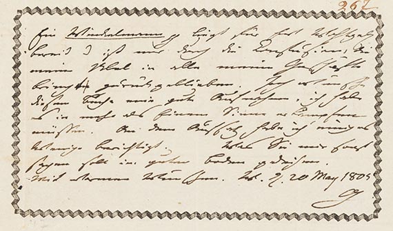 Johann Wolfgang von Goethe - Eigh. Billet an H. C. A. Eichstädt. 1 S.