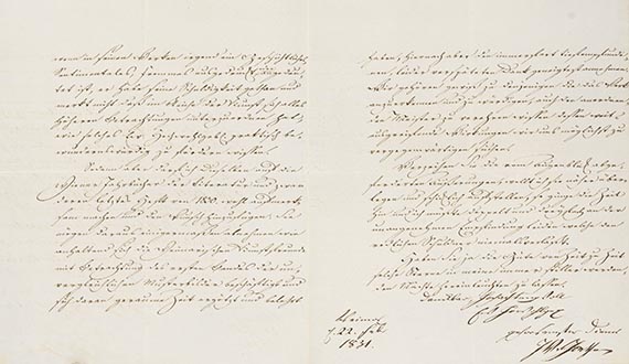 Johann Wolfgang von Goethe - Brief von Schreiberhand an P. C. W. Beuth. 3 S.