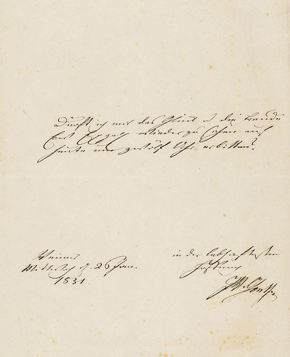 Johann Wolfgang von Goethe - Eigh. Brief an A. von Humboldt. 1/2 S.