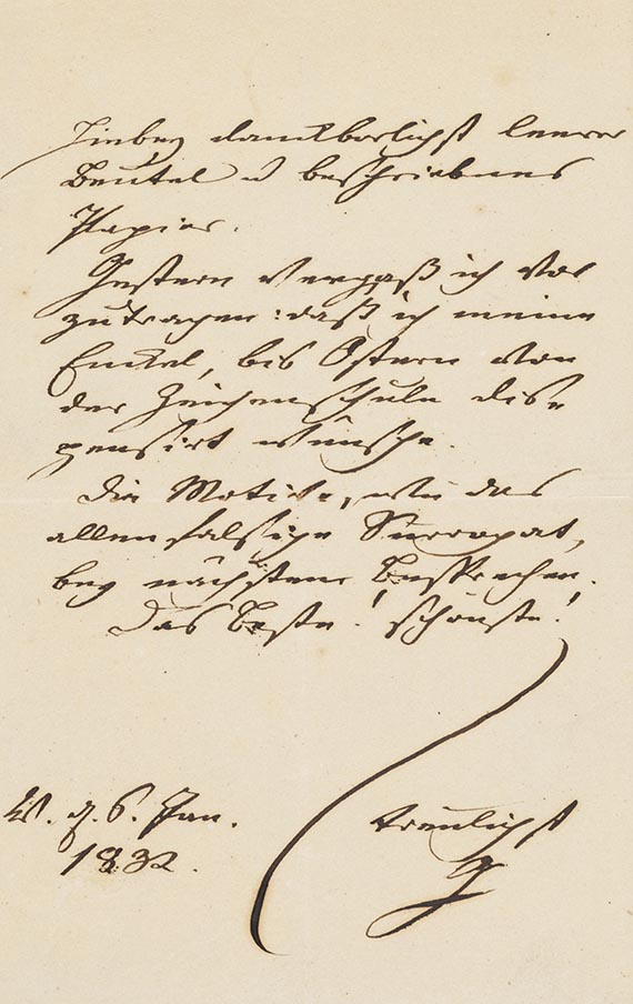 Johann Wolfgang von Goethe - Eigh. Brief an J. H. Meyer. 1 S.