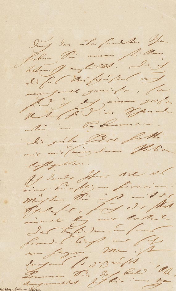 Johann Wolfgang von Goethe - Eigh. Brief an C. von Wolzogen. 1 S.
