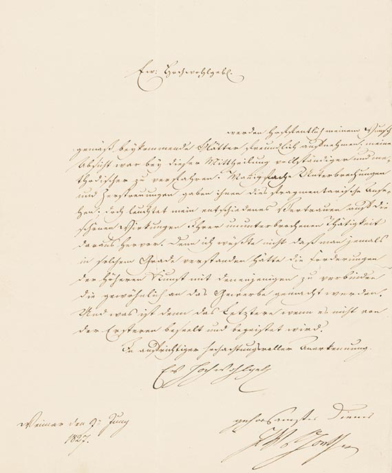 Johann Wolfgang von Goethe - Brief von Schreiberhand an P. C. W. Beuth. 6 S.