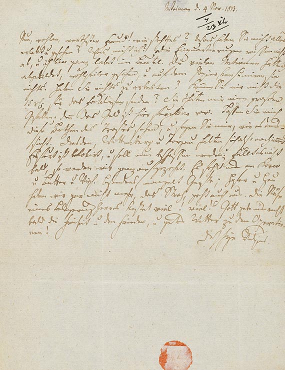 Christian August Vulpius - Brief an Buchhändler Rein, 1 S.