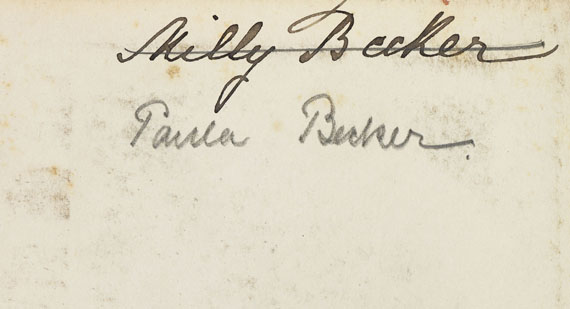 Paula Modersohn-Becker - Eigenhändiger Besitzvermerk. - In: Th. Macaulay, Bibliographical Essays