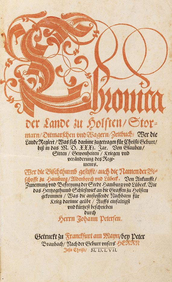 Johann Petersen - Chronica der Lande zu Holsten, Stormarn, Dithmarschen und Wagern Zeitbuch