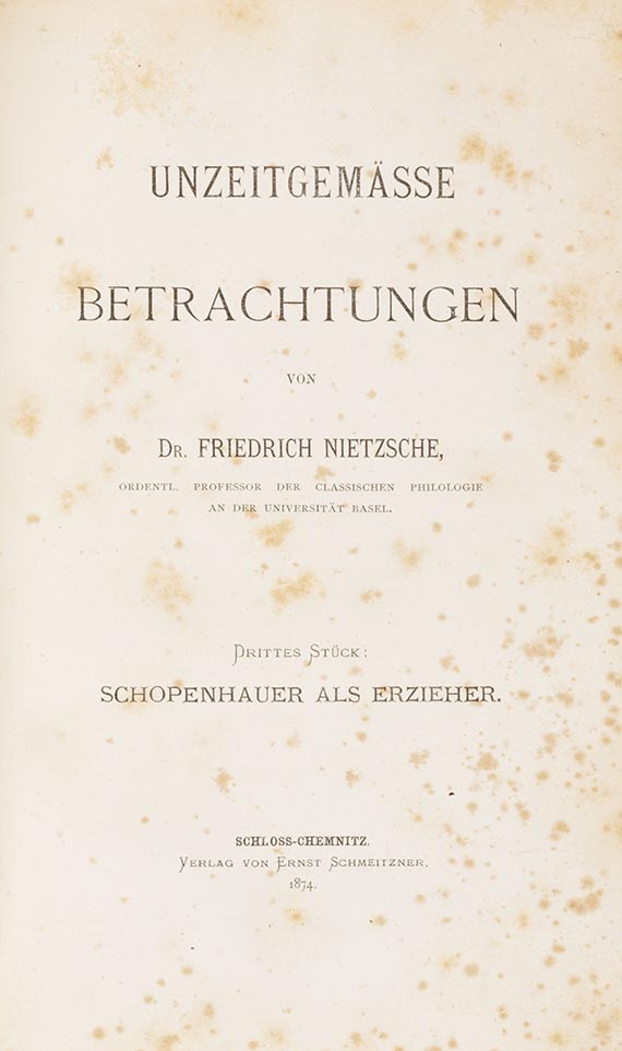 Friedrich Nietzsche - Unzeitgemäße Betrachtungen