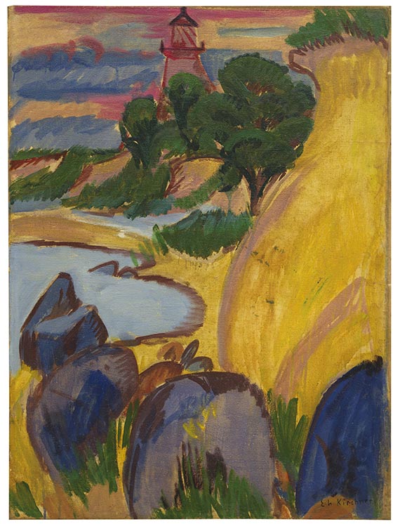 Ernst Ludwig Kirchner<br />Leuchtturm hinter Bucht, 1912