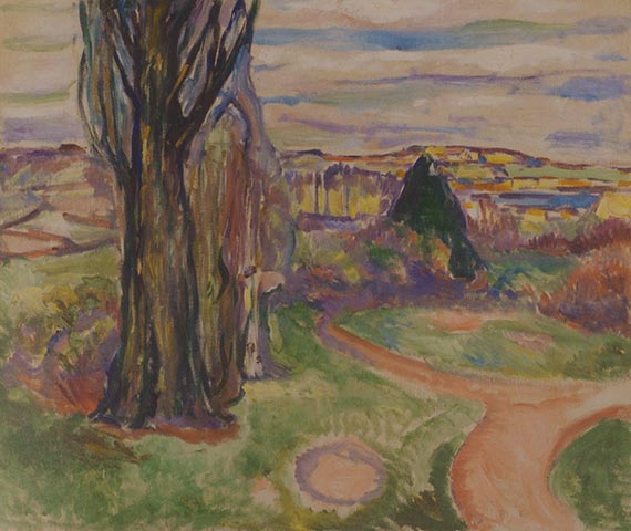Abbildung zu: Edvard Munch, Landschaft, Jel&oslash;ya, 1913-15, &Ouml;l auf Leinwand, Munch-museet, Oslo.