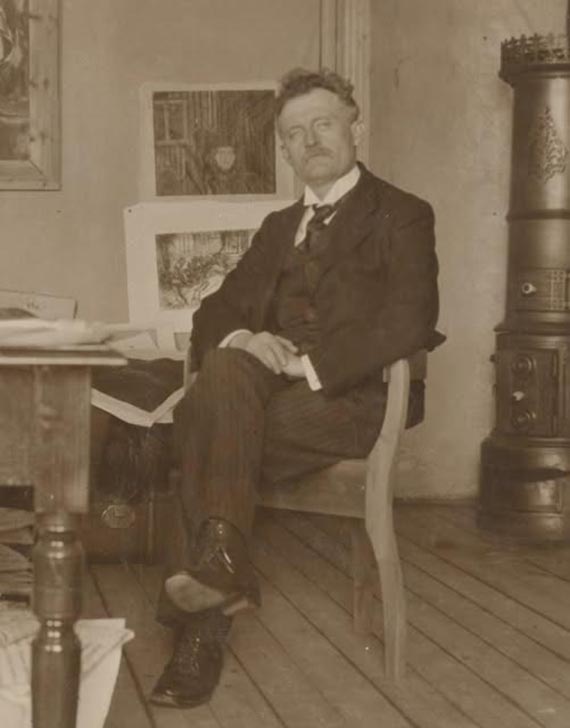 Abbildung zu: Edvard Munch in Gut Grimsr&oslash;d Manor auf Jel&oslash;ya, um 1915.