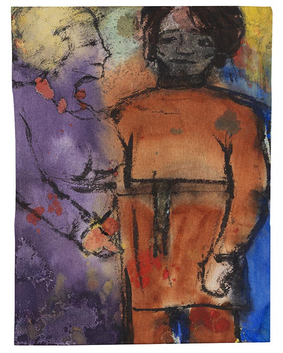 Emil Nolde - Paar (Blonde Frau und schwarzhaariger, in Kasak gekleideter Mann)