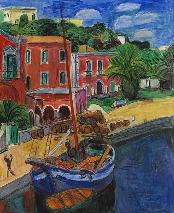 Hans Purrmann - Segelschiff im Hafen von Porto d'Ischia