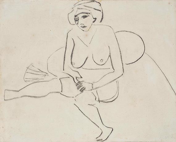 Ernst Ludwig Kirchner - Sitzender Akt mit gespreizten Beinen (Dodo)