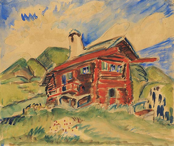 Ernst Ludwig Kirchner - Berghaus, Stafelalp (Davos) / Hütte im Wald