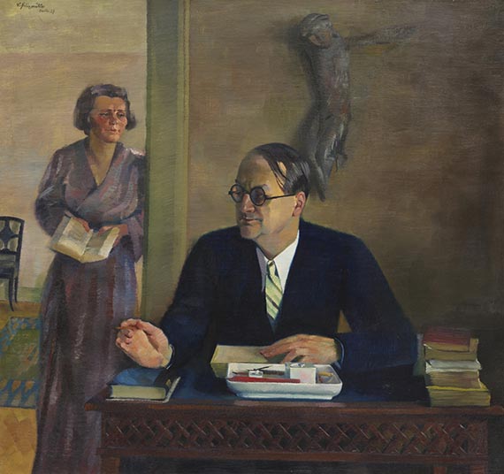 Conrad Felixmüller - Der Schriftsteller Dr. Heinrich Schäfer / Bildnis Oberbürgermeister Dr. h. c. Blüher (Rückseite, größtenteils übermalt)