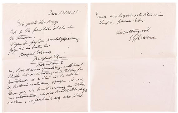 Ernst Ludwig Kirchner - Eigh. Brief m. U. an Knapp