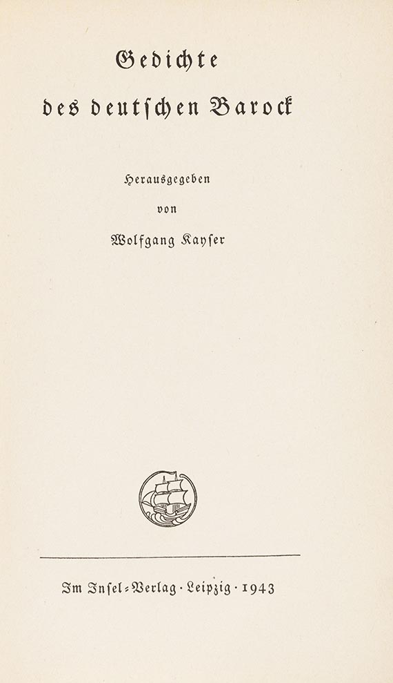 Wolfgang Kayser - Gedichte des deutschen Barock