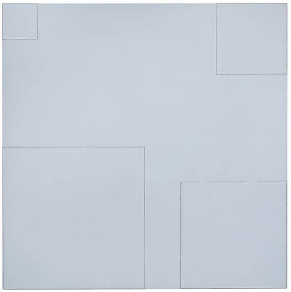 Robert Mangold - Four squares within a square (Light Blue)