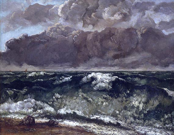 Abbildung zu: Gustave Courbet, La Vague (Die Welle), 1870, &Ouml;l auf Leinwand, Nationalgalerie, Staatliche Museen zu Berlin.